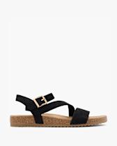 Beige geknoopte suède sandalen met hak | Sandalen met hak