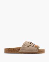 Hitmars Slippers for men and women, comfortable, flat, cork footbed, open buckle, summer slippers, women, black, white, leopard, size 35-47 EU, A001 brown Hitmars Slippers for men and women, comfortable, flat, cork footbed, open buckle, summer slippers, women, black, white, leopard, size 35-47 EU, A001 brown